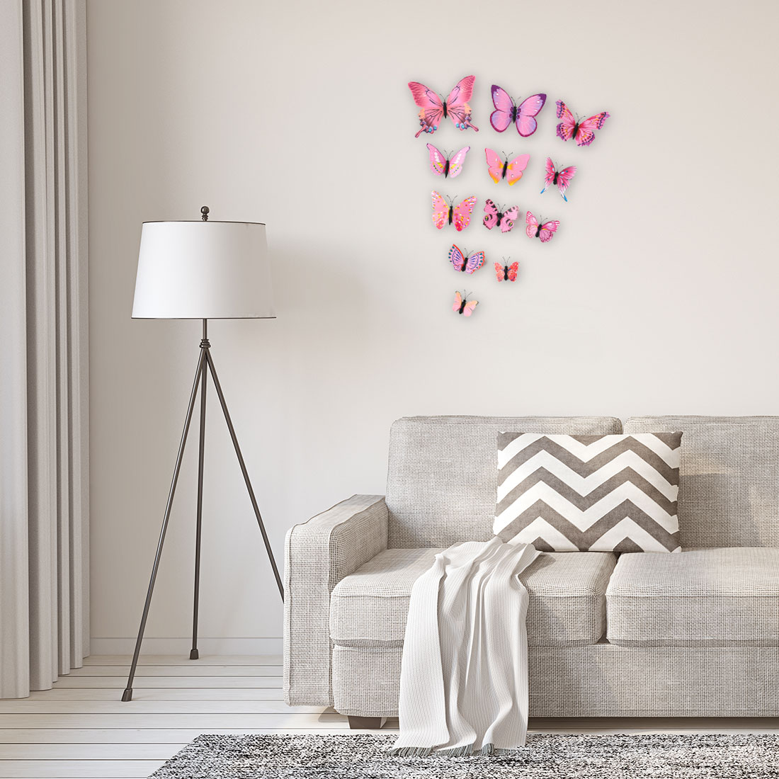 Unique Bargains 36Pcs 3D Butterfly Wall Sticker Decal Removable