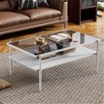 thumbnail image 2 of Rectangle Tempered Glass Living Table | Durable for Regular Use | Metal Legs and MDF Base | Attractive and Easy to Clean, 2 of 6
