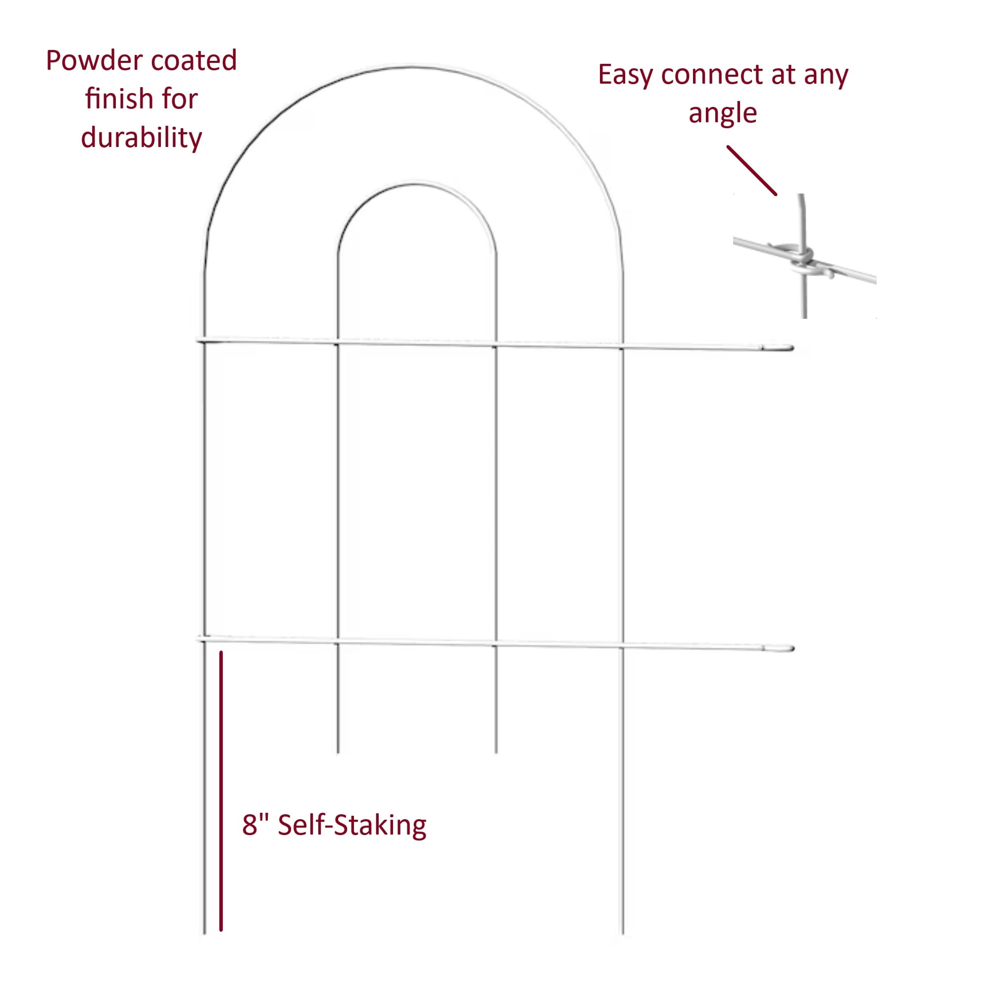 Origin Point Gard'n Border Round Folding Fence, White, 24-Inch x 10-Feet-(52410)