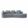 thumbnail image 4 of Newest 116" Modern Curved Sectional Sofa with High-Density Fully Compressed Sponge and Chaise Lounge, Pearl Upholstery, 2-Piece Set, Fully Assembled Right Hand Facing, Perfect for Living Room, Lounge, 4 of 7
