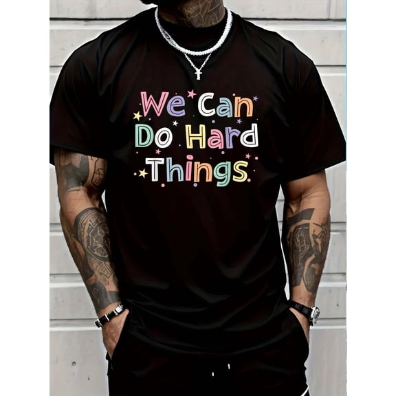 100% Cotton Retro We Can Do Hard-Things Womens Teacher Back to School T-Shirt Graphic T-shirts for men and women