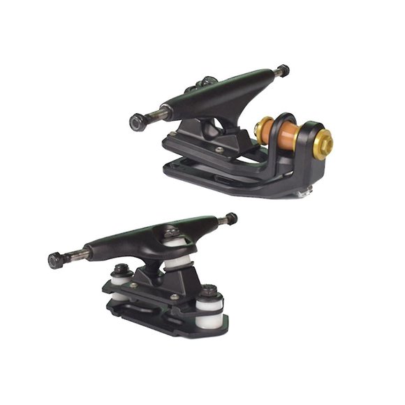 S1 Surf Skateboard Trucks Adapter Pu Bushing Surf Skate Bridges Skateboard Flexible Steering With 6.25 Inch Truck, Black