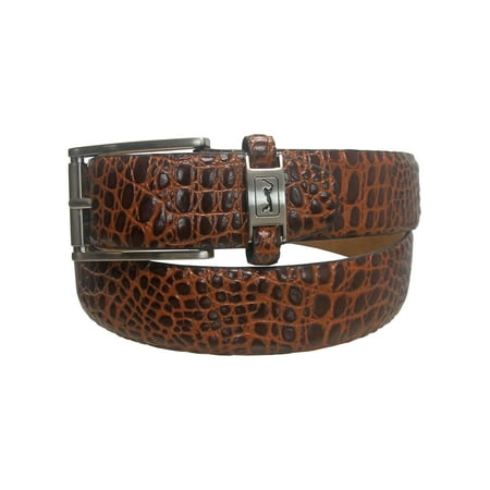 PGA Tour Men's Genuine Leather Lizard Pattern Golf Belt, 34