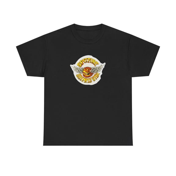 Grimple Flying Wheels Spitfire 2000s Skateboard Vintage Classic TShirt Print - Black / M