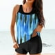 thumbnail image 2 of Modesto Trajes de Baño para las Mujeres Multicolor Gradiente Impresión de Espalda Recorte, Pantalones Cortos de Cintura Alta Y Sling Top para la Playa, la Piscina Y las Vacaciones, 2 of 6