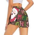thumbnail image 2 of Uemuo Ho Ho Ho Merry Christmas Pattern Women's Athletic Shorts High Waisted Running Shorts with Liner Pockets Gym Elastic Workout Shorts-X-Large, 2 of 9