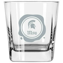 Michigan State Spartans 14oz. Frost Stamp Old Fashioned Glass