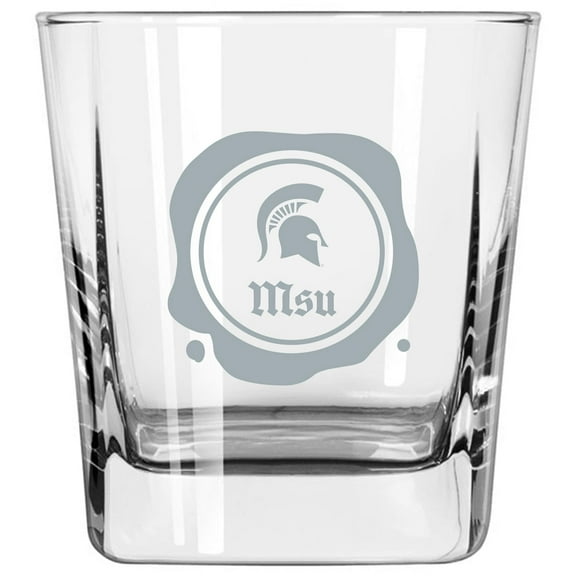 Michigan State Spartans 14oz. Frost Stamp Old Fashioned Glass