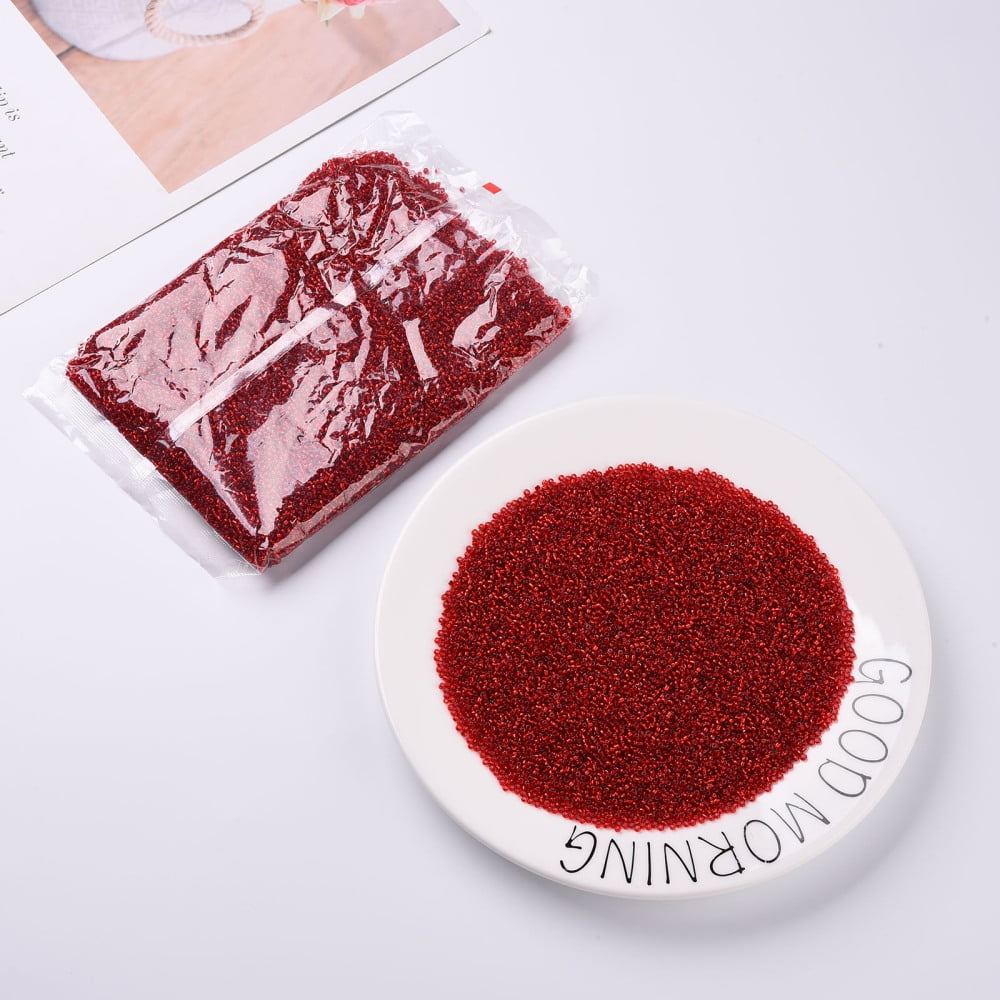 1 pound 12/0 Glass Seed Beads Silver Lined Round Hole Round Red 2mm Hole: 1mm 30000 beads/pound