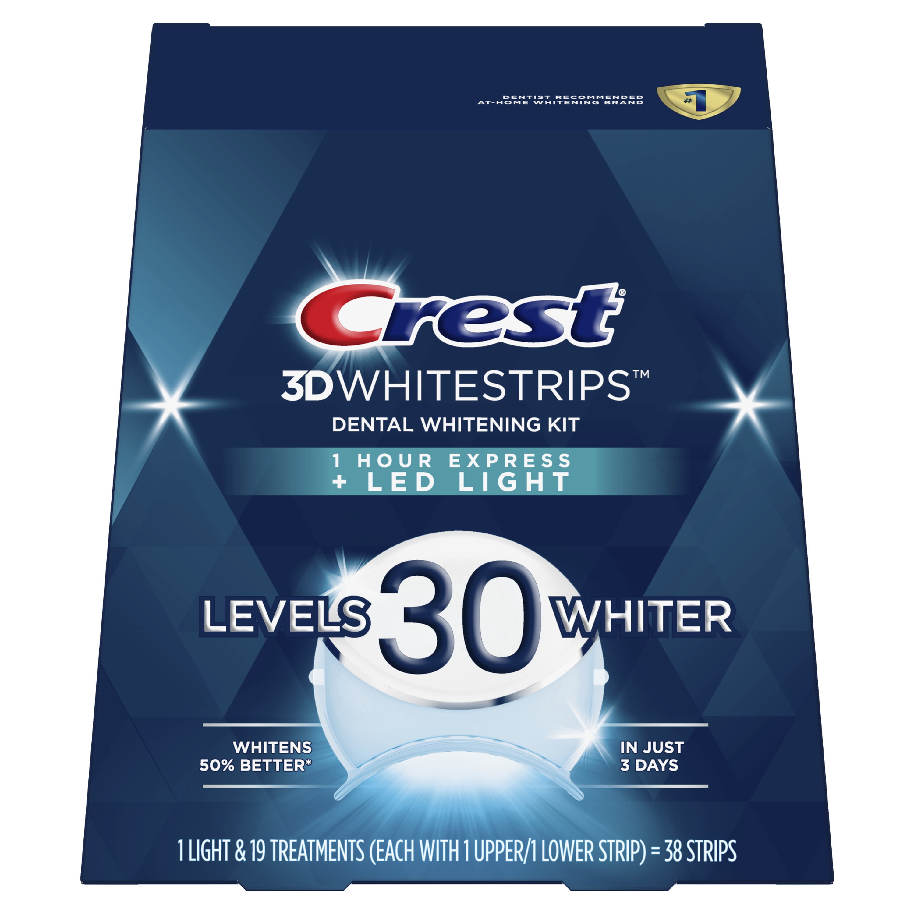 Crest 3DWhitestrips 1 Hour Express LED Light Teeth Whitening Kit, Treatments - Walmart.com