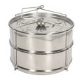thumbnail image 1 of 2 Tier Steamer Cooking Pan,304 Stainless Steel Steam Pot 2 Tier Stackable Steaming Pot Cookware with Lid for Kitchen Cooking, 1 of 9