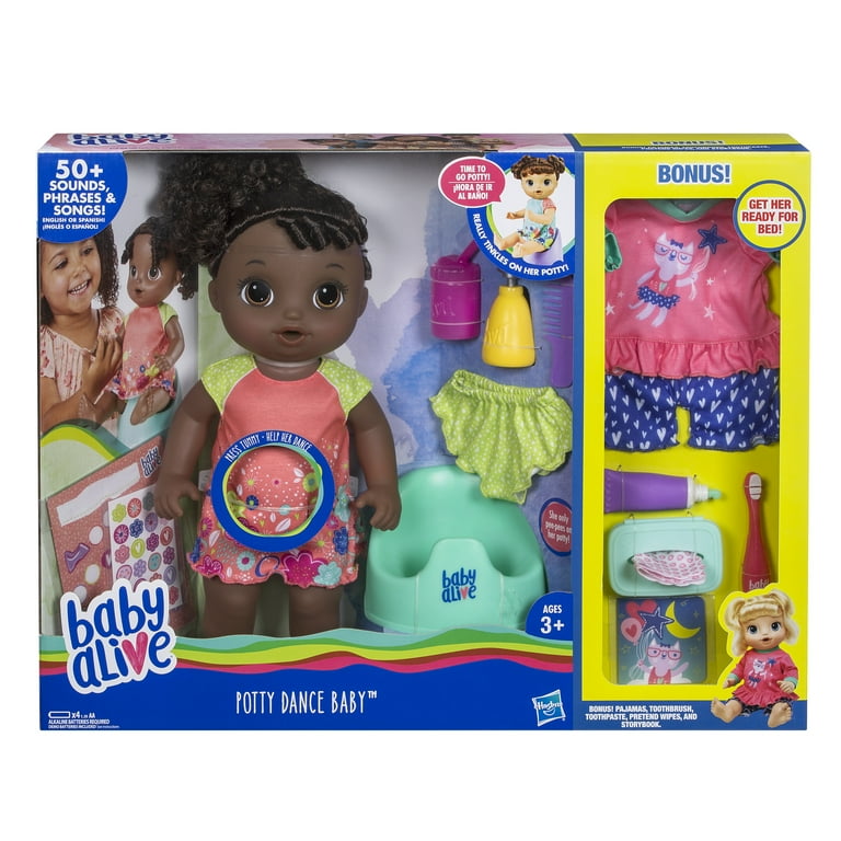 Baby Alive Potty Dance Exclusive Value Pack Black Curly Hair
