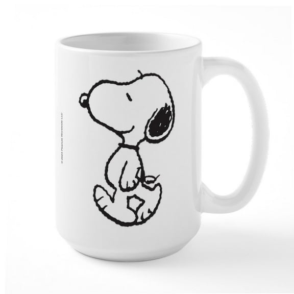 CafePress - Snoopy Walking Left - 15 oz Ceramic Large White Novelty Mug