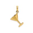 thumbnail image 3 of 14K Gold 3-D Polished Martini Glass Charm, 3 of 4