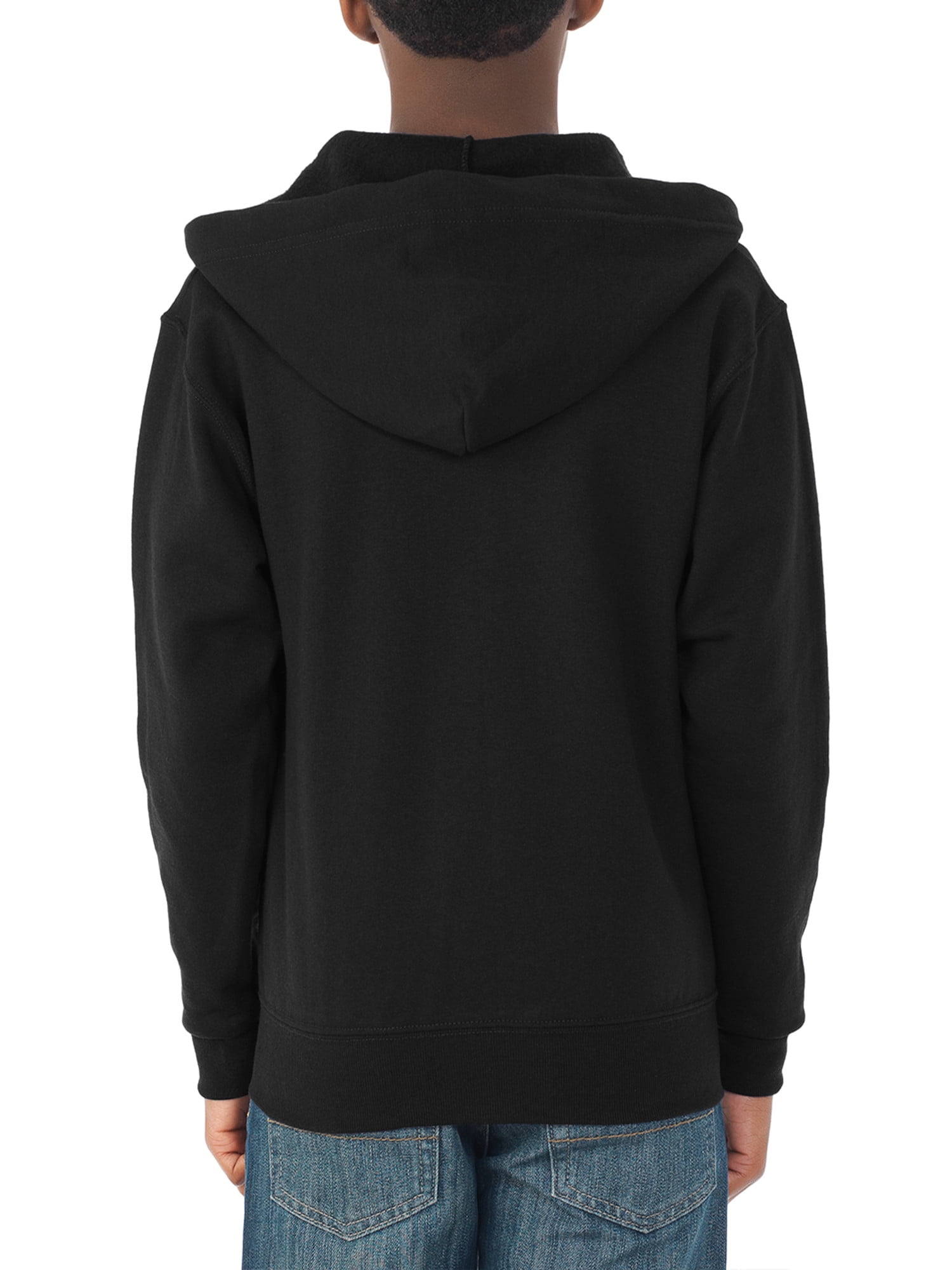 Jerzees Boys' Full Zip Hooded Sweatshirt | Fleece Pullover With Pouch Pocket, Oxford Grey, Medium