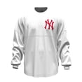 thumbnail image 2 of Women's Fanatics White New York Yankees Baseball Stitch Spirit Jersey Long Sleeve T-Shirt, 2 of 5