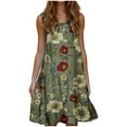 thumbnail image 2 of Jjayotai No Boundaries Women Summer Casual Dress 2025, Boho Dress, Sleeveless Midi Swing Tank Sundress with Pockets, Round Neck A Line Pleated Tshirt Dress Army Green~ L, 2 of 6