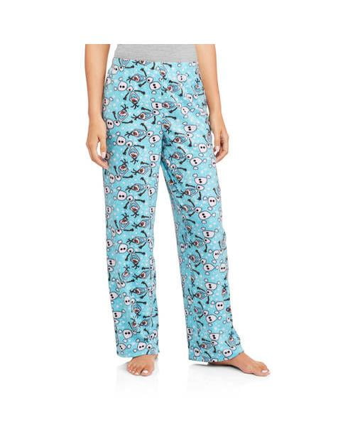 Disney Frozen Olaf Ladies Micro Fleece Pajama Pant Turquoise, Blue