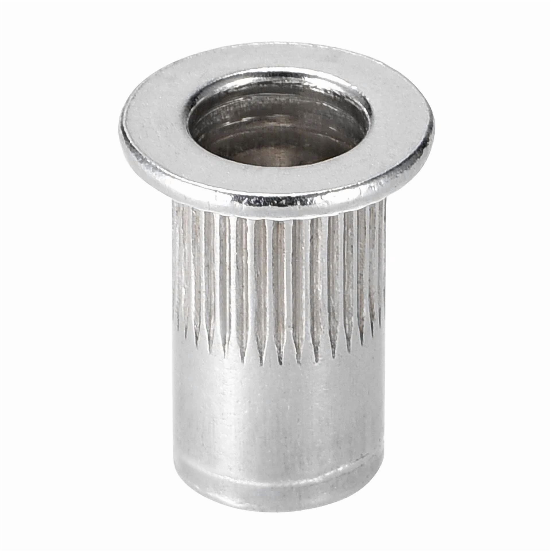 CIRCLE- 100Pcs #10-32 Rivet Nuts Aluminium Alloy Knurled Flat Head Threaded Insert Nut