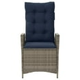 thumbnail image 6 of vidaXL 3 Piece Bistro Set with Cushions Gray Poly Rattan, 6 of 12