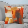 thumbnail image 4 of 18x18 Pillow Covers Set of 2, Burnt Orange Brown Throw Pillow Covers Decorative Couch Cushion Case, Farmhouse Ombre Abstract Mottled Art Microfiber Square Pillowcases for Bedroom Car Living Room, 4 of 7