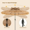 thumbnail image 2 of COSIEST 9FT Thatched Tiki Straw Outdoor Beach Umbrella(No Base), 2 of 8