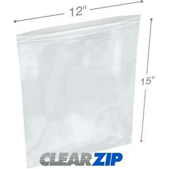 International Plastics CZ61215 12 x 15 in. ClearZip Lock Bags, 0.006 Gauge - Case of 500