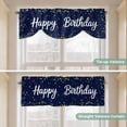 thumbnail image 5 of Happy Birthday Tie Up Valance Curtains for Windows, Kitchen Curtains Window Treatments, Navy Blue Modern Abstract Art Short Window Shades Valances for Bedroom Bathroom Cafe 54"x18", 5 of 8
