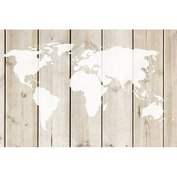 Small World Map Wall Stencil by Designer Stencils (10 mil plastic)