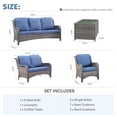 thumbnail image 6 of Ovios 5 Pieces Outdoor Furniture Wicker Patio Sectional Sofa with Side Table, 6 of 6