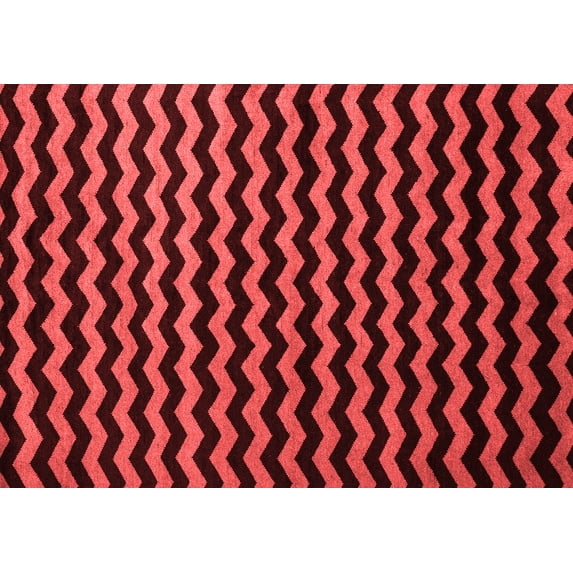Ahgly Company Indoor Rectangle Abstract Red Modern Area Rugs, 5' x 8'