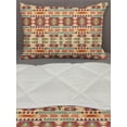 thumbnail image 3 of Tribal Comforter & Sham Bedding Set, Colorful Themed Pattern with Traditional Geometric Elements, 3 pcs Duvet Set Microfiber Filling Quilt, 5 Sizes, Pale Peach Multicolor, by Ambesonne, 3 of 4
