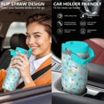 thumbnail image 5 of 30 Oz Tumbler Blue Alpaca Rainbow Tumbler with Lid and Straw, Birthday Gift Cup for Friend Women Men Coffee Travel Mug Thanksgiving Day Halloween Christmas Gift Water Bottle, 5 of 7