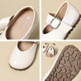 thumbnail image 6 of Girls Mary Jane School Dress Shoes for Little Big Kid Uniform Chunky Heel Closed Round Toe Flats Wedding Formal School Uniform Shoes Beige 26, 6 of 6