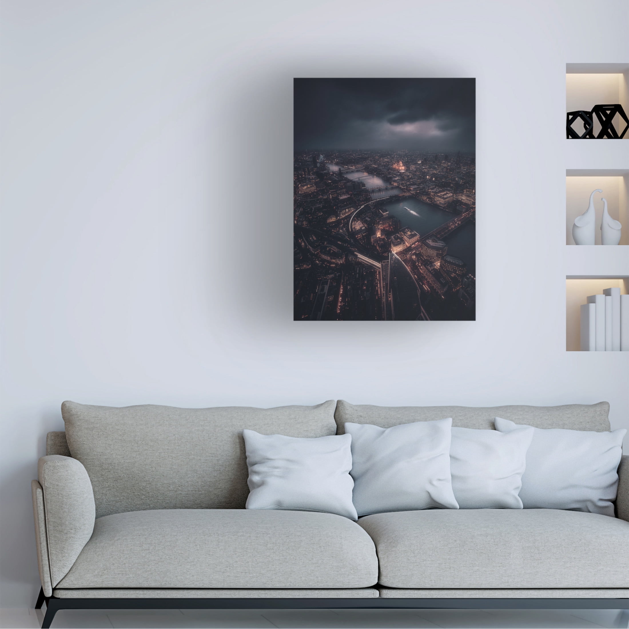 Canvas Wall Art - David George 'Apocalyptic London' Wall Art for Living Room, Bedroom, or Office D?cor by Trademark Fine Art - 35 x 47 Inches