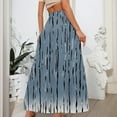 thumbnail image 4 of WTOBBY Women's Retro Floral Tie-Dye Print Flowy Flared Maxi Skirt with Ruffle Hem, A-Line Elastic Waist Elegant Tiered Bohemian Long Skirt for Vintage Casual Style,Gray L, 4 of 5