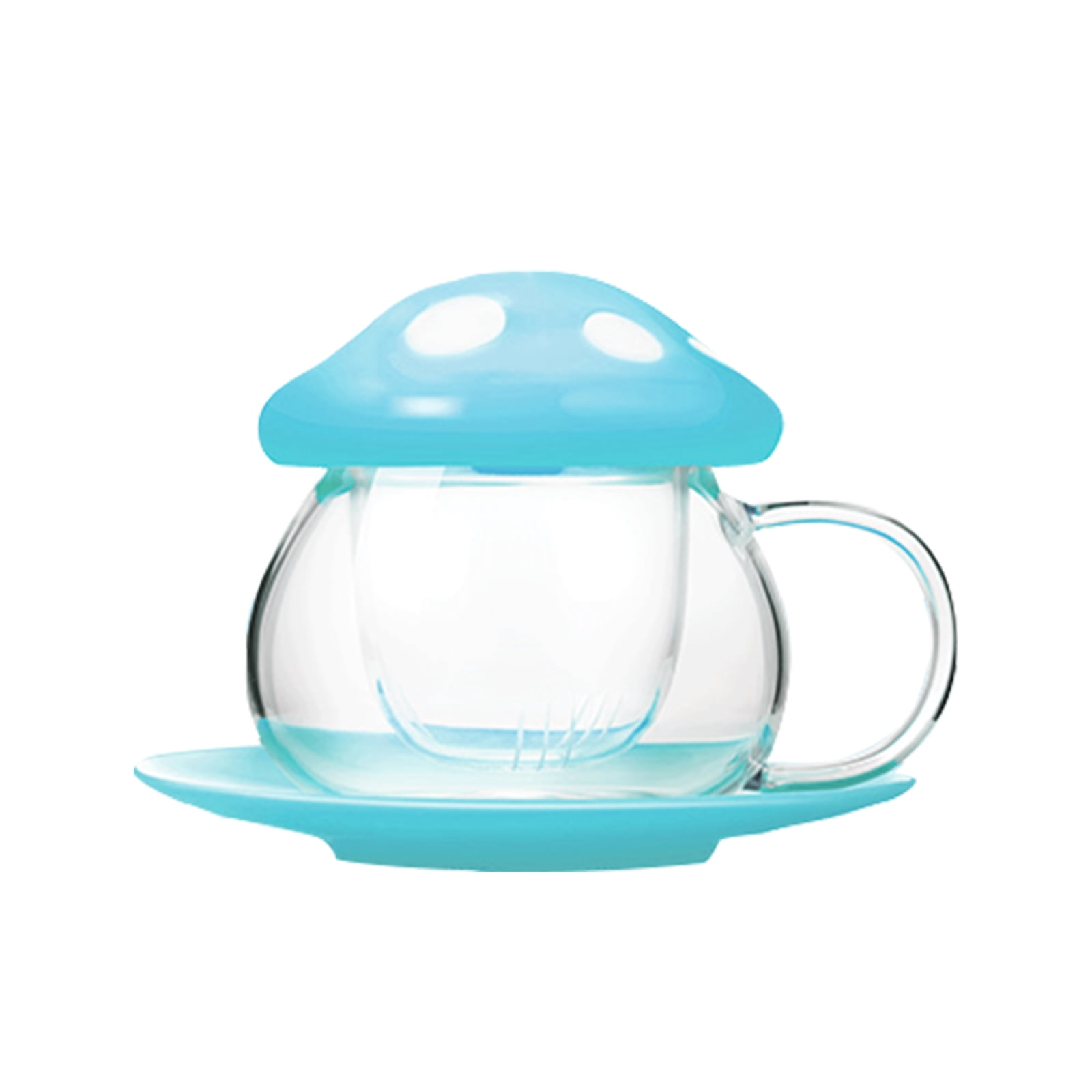 Cute Mushroom Glass Tea Cup 10oz Mushroom Glass Coffee Cup with