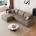 thumbnail image 3 of Lunale 95" L-Shaped Modular Sectional Sofa, No Assembly Required, Boneless Corduroy Cloud Couch for Living Room, Camel(Left Facing Chaise), 3 of 7