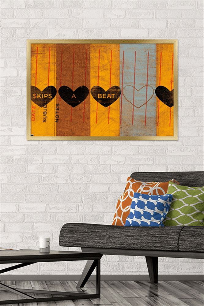 John W. Golden - Skips a Beat Wall Poster, 22.375" x 34", Framed