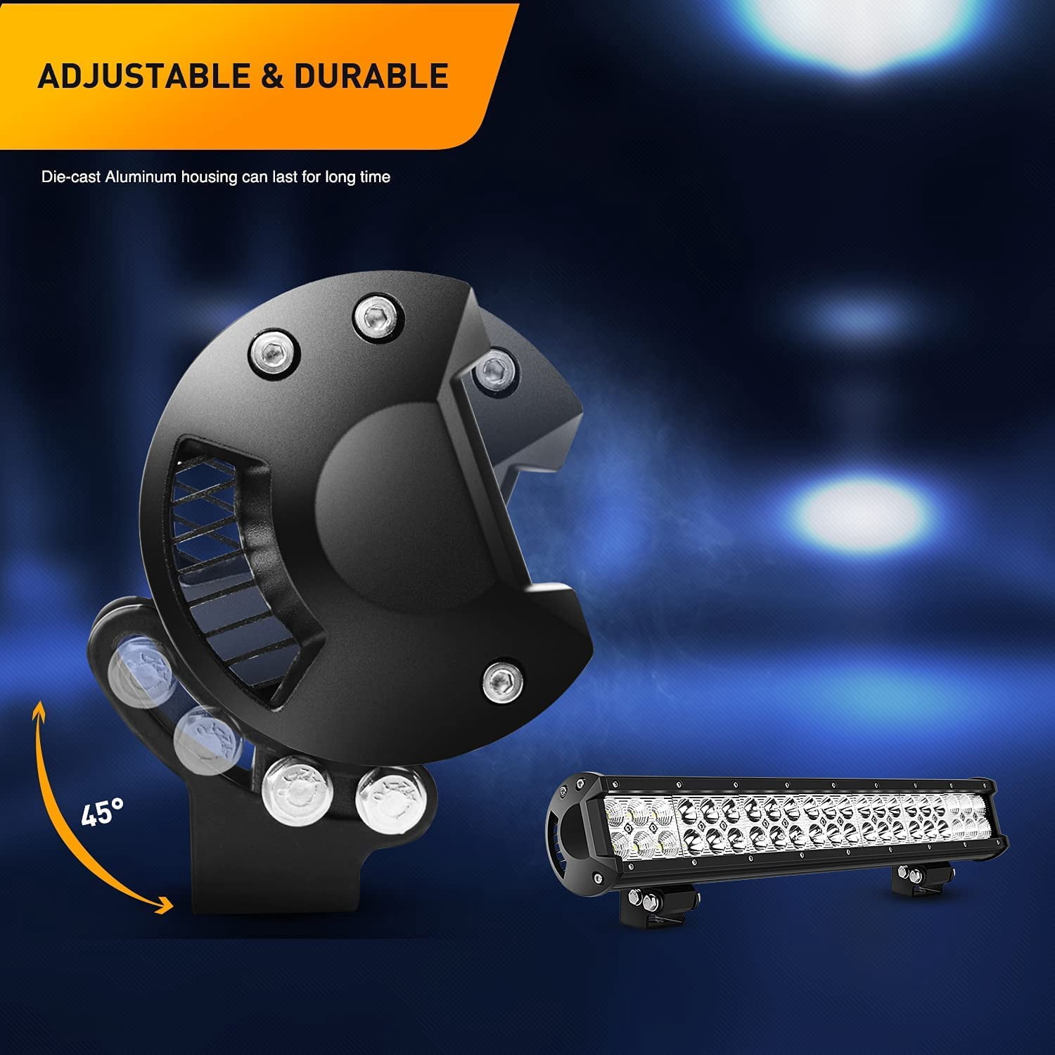 Waywe 20inch 126W LED Light Bar 4PCS 4inch 18W Spot Pods Driving Fog Off-Road Lighting for ATV Golf cart Trucks Boat Mowers Boat