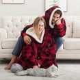 thumbnail image 5 of Sudadera con capucha extragrande de forro polar, cómoda, larga y esponjosa, para mujeres, hombres y adultos., 5 of 5