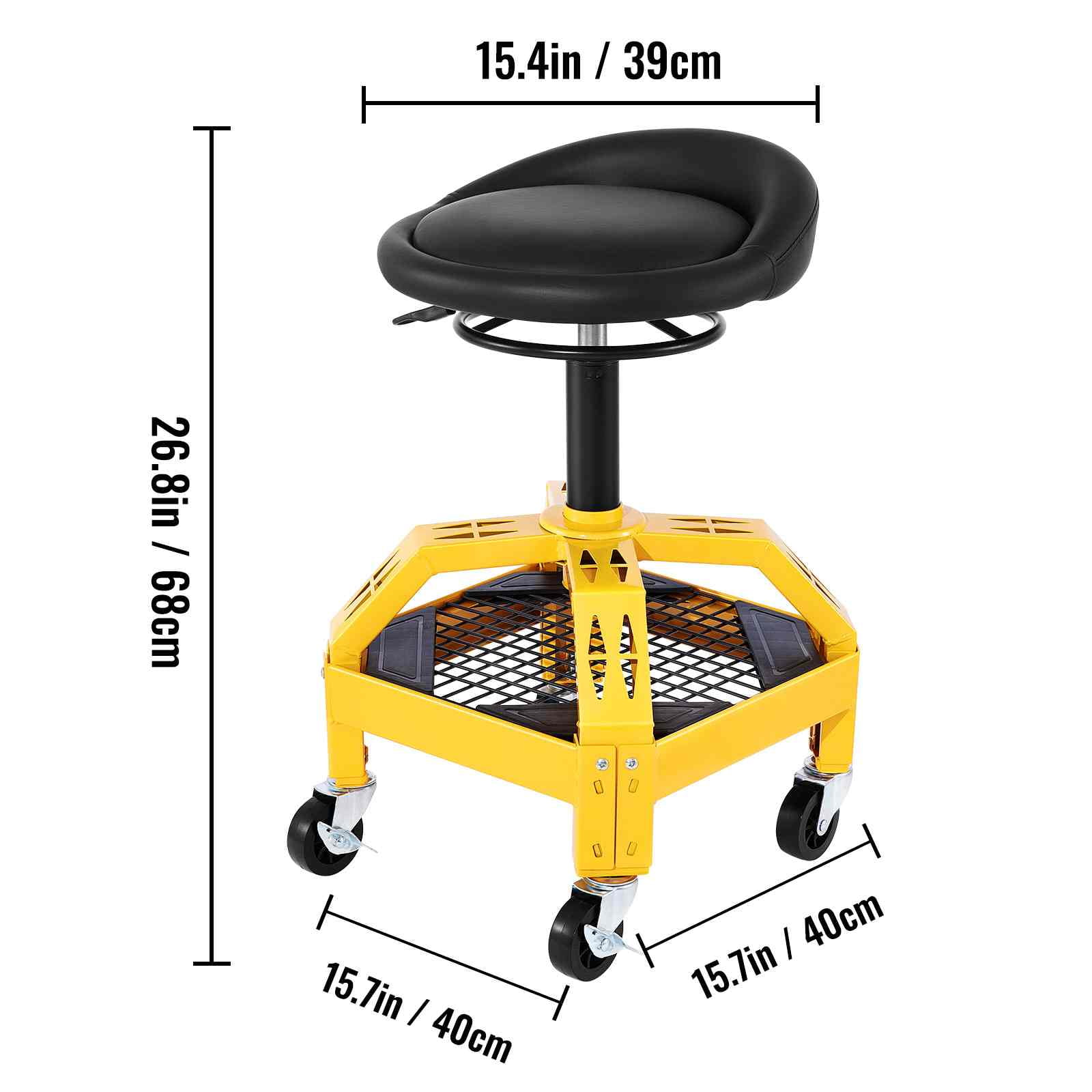 Heavy Duty Shop Rolling stools for Work Bench, Adjustable Height Rolling  Stool Medical On 5 Wheels,304 Stainless Steel Structure lab Office Stool