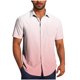 thumbnail image 2 of Blusa y camisa de manga corta con cuello vuelto para hombre, blusa informal de moda con cuello vuelto, estampado degradado, camisa de manga corta con botones, blusa de poliéster para hombre, 2 of 6