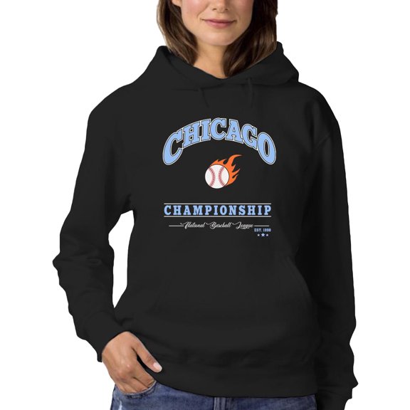 Chicago Championship Baseball Hoodie Women -Image by Shutterstock, Female Large