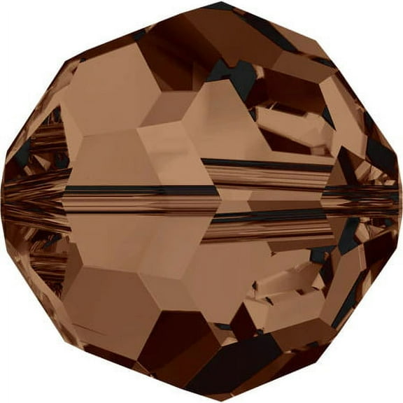 Swarovski Round Crystal Beads Item #5000 Smoked Topaz Color 6mm Size - 36 Pieces