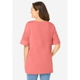 thumbnail image 2 of Woman Within Plus Size Perfect Cuffed Elbow-Sleeve Boat-Neck Tee, 2 of 6
