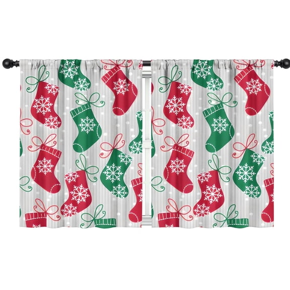 Blackout Kids Curtains,Christmas Stocking Pattern Childrens Insulated Curtains Set Of 2,Bedroom Essentials,Toddler Room Decor 42"x54"