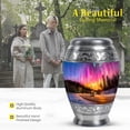 thumbnail image 3 of MUKTIVE Northern Lights Memorial Urns for Human Ashes Dad & Mom, 3 Inch keepsake Cremation Urn for Adult Father & Mother, 10 Inch Large Funaral Urn for Human Ashes (1 Large, 4 Keepsake), 3 of 7