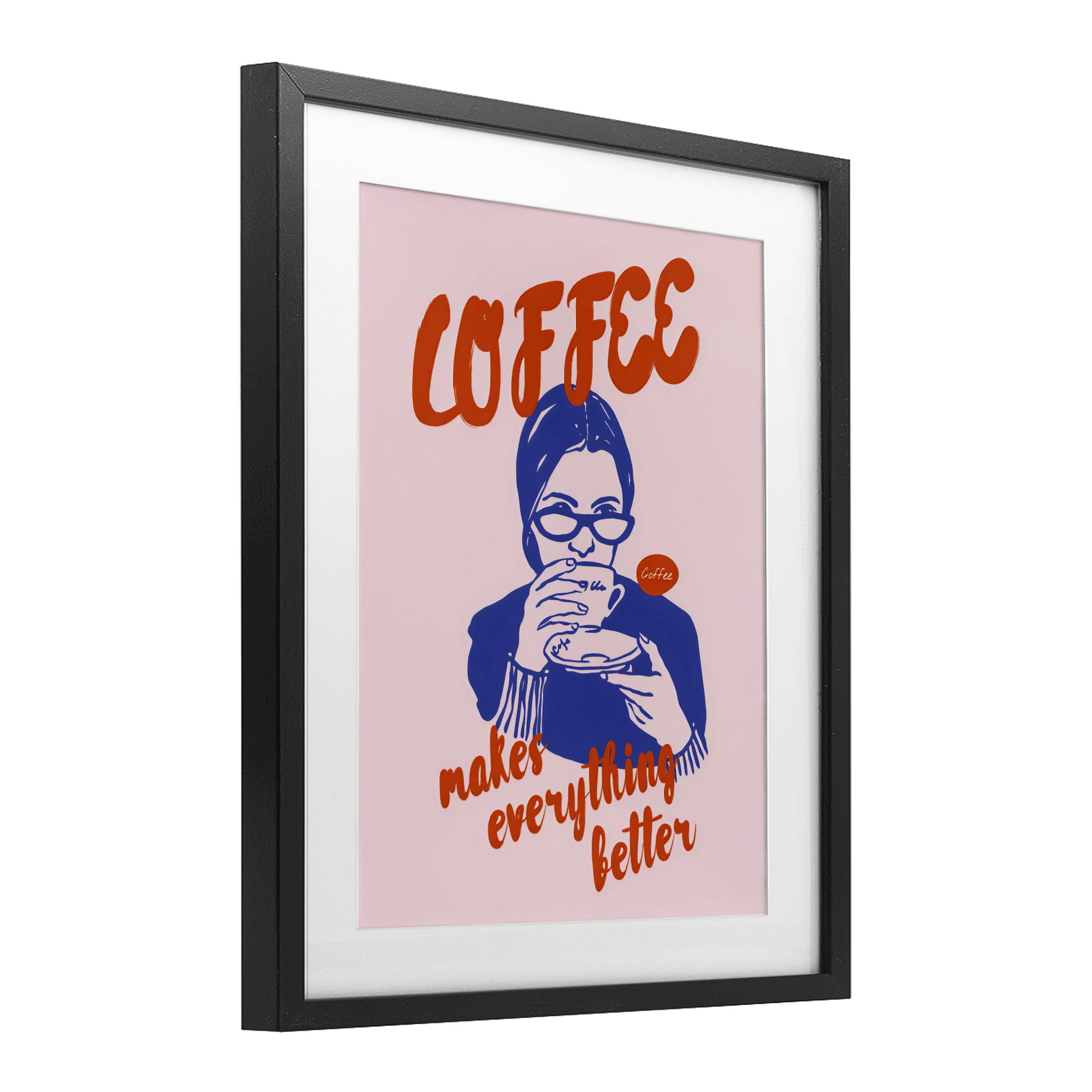 Stupell Industries Coffee Makes Everything Better Black Framed Print Under Glass, design by The Prints Vibe