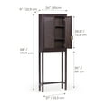 thumbnail image 3 of Teamson Home Hatteras Modern Over Toilet Storage Cabinet with Rattan Doors & Shelves, Bathroom Organizer with Solid Wood, 3 of 13
